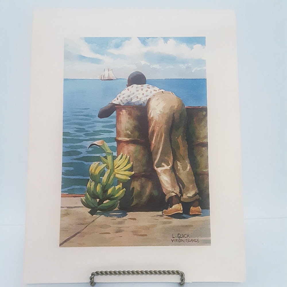 L. Gluck wall decor print Virgin Islands VNTG